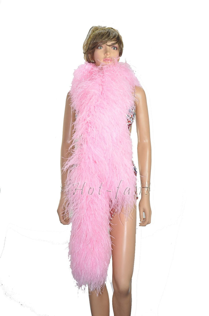 12 ply pink Luxury Ostrich Feather Boa 71